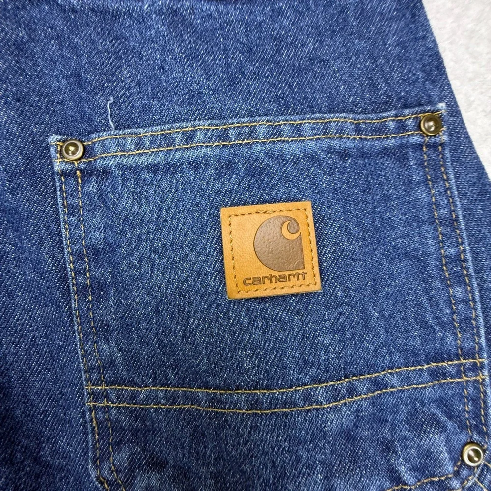 Carhartt Double Front Washed Logger Dungaree Jeans B73 DST Darkstone 30x34 NWT